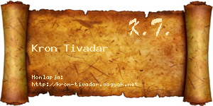 Kron Tivadar névjegykártya